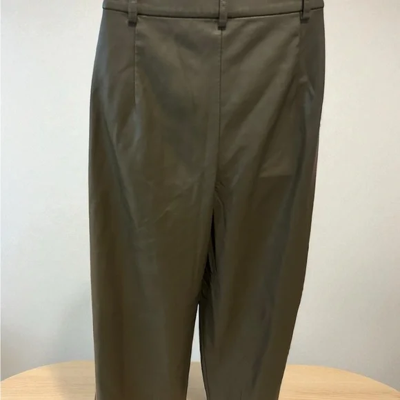 Saunders- Olive Green Faux Leather Pants Size 6